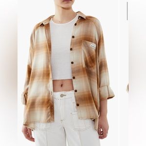 BDG Urban Outfitters Brendon Oversized Plaid Flannel Shirt Size M